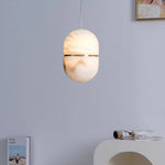 Alabaster Capsule Shaped Oval Pendant Lamp — image 7