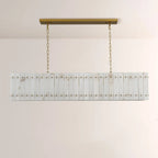 Zora Linear Slat Alabaster Chandelier 72"W