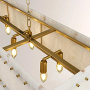 Zora Linear Slat Alabaster Chandelier 54