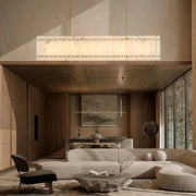 Zora Linear Slat Alabaster Chandelier 54