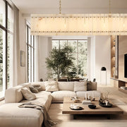 Zora Linear Slat Alabaster Chandelier 54