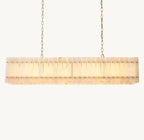 Zora Linear Slat Alabaster Chandelier 72"W