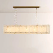Zora Linear Slat Alabaster Chandelier 54