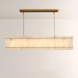 Zora Linear Slat Alabaster Chandelier 72