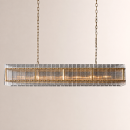 Zora Linear Slat Glass Chandelier 72