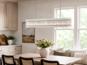 Zora Linear Slat Glass Chandelier 72