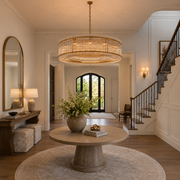 Zora Round Slat Glass Drum Chandelier 60”D