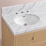 Celorin Reeded Double Vanity — LIGHT OAK / CARRARA / OVAL