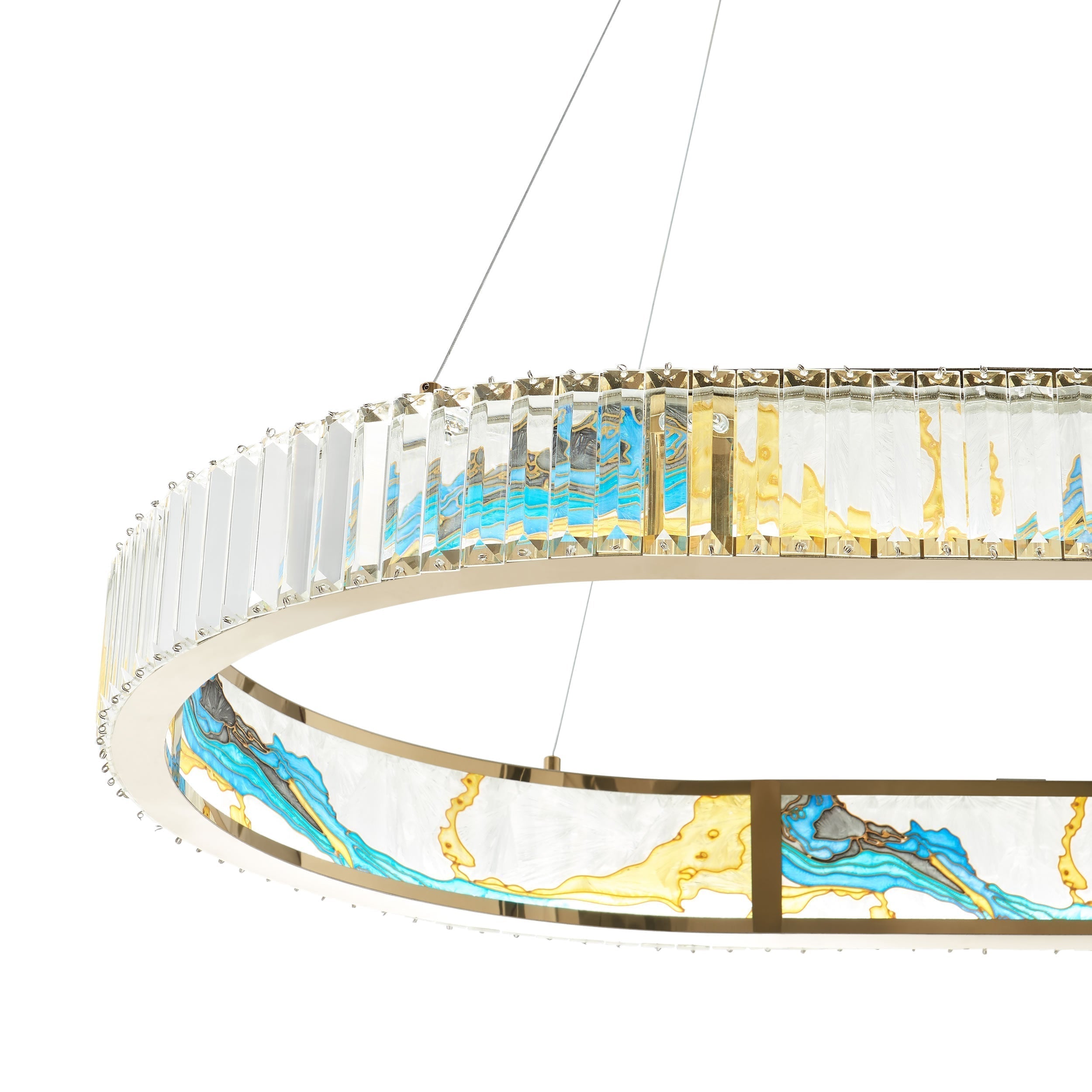 Marin Oval Colorful Crystal Chandelier Lighting 42“