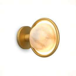 Alabaster Celestial Ring Globe Wall Lamp