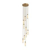 Alabaster Column Spiral Brass Chandelier