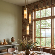 Alabaster Column Spiral Brass Chandelier