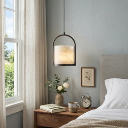 Alabaster Cylinder Pendant Light — image 2