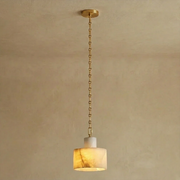 Alabaster Cylindrical Cluster Chain Chandelier