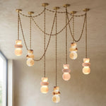 Alabaster Cylindrical Chain Chandelier