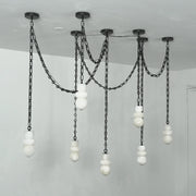 Alabaster Cylindrical Chain Chandelier