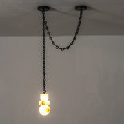 Alabaster Cylindrical Chain Chandelier