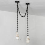 Alabaster Cylindrical Chain Chandelier