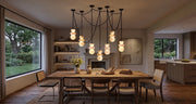 Alabaster Cylindrical Chain Chandelier