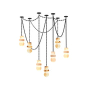 Alabaster Cylindrical Chain Chandelier