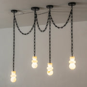 Alabaster Cylindrical Chain Chandelier