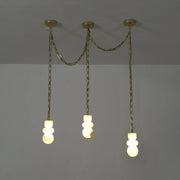 Alabaster Cylindrical Chain Chandelier