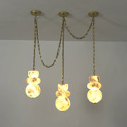 Alabaster Cylindrical Chain Chandelier