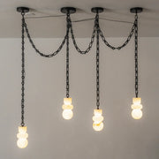 Alabaster Cylindrical Chain Chandelier