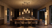 Alabaster Cylindrical Chain Chandelier