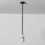 Alabaster Cylindrical Chain Chandelier