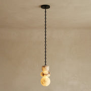 Alabaster Cylindrical Chain Chandelier