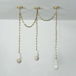 Alabaster Cylindrical Chain Chandelier