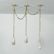 Alabaster Cylindrical Chain Chandelier