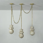 Alabaster Cylindrical Chain Chandelier