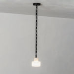 Alabaster Cylindrical Cluster Chain Chandelier