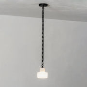 Alabaster Cylindrical Cluster Chain Chandelier