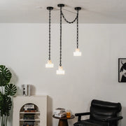 Alabaster Cylindrical Cluster Chain Chandelier