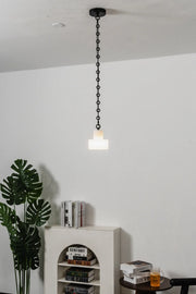 Alabaster Cylindrical Cluster Chain Chandelier