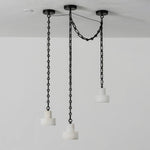 Alabaster Cylindrical Cluster Chain Chandelier