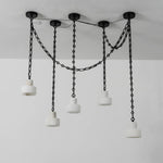 Alabaster Cylindrical Cluster Chain Chandelier