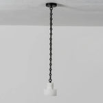 Alabaster Cylindrical Cluster Chain Chandelier