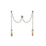 Alabaster Cylindrical Draped Chain Chandelier