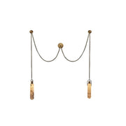Alabaster Cylindrical Draped Chain Chandelier
