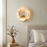 Alabaster Donut Ring Wall Sconce