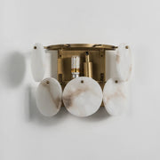 Alabaster Double Layer Round Wall Lamp