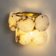 Alabaster Double Layer Round Wall Lamp