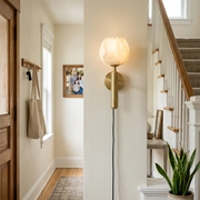 Alabaster Flower Plug-in Wall Lamp