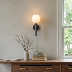 Alabaster Flower Plug-in Wall Lamp