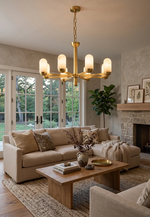 Alabaster Luxury Moonshade Brass Chandelier — image 12