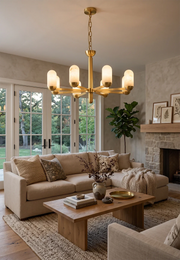 Alabaster Luxury Moonshade Brass Chandelier — image 12